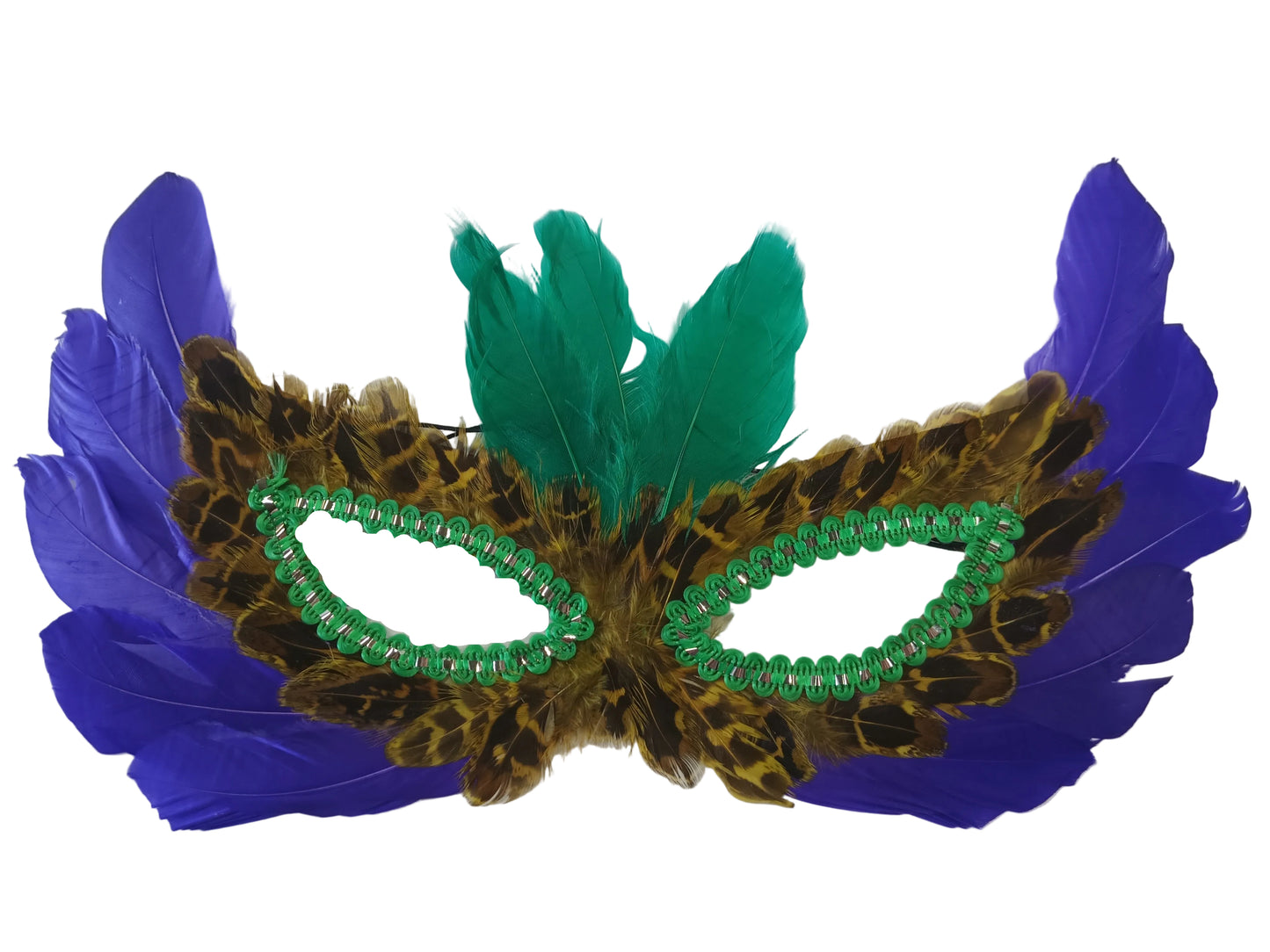 Multi Colored Feather Eye Mask Masquerade Made