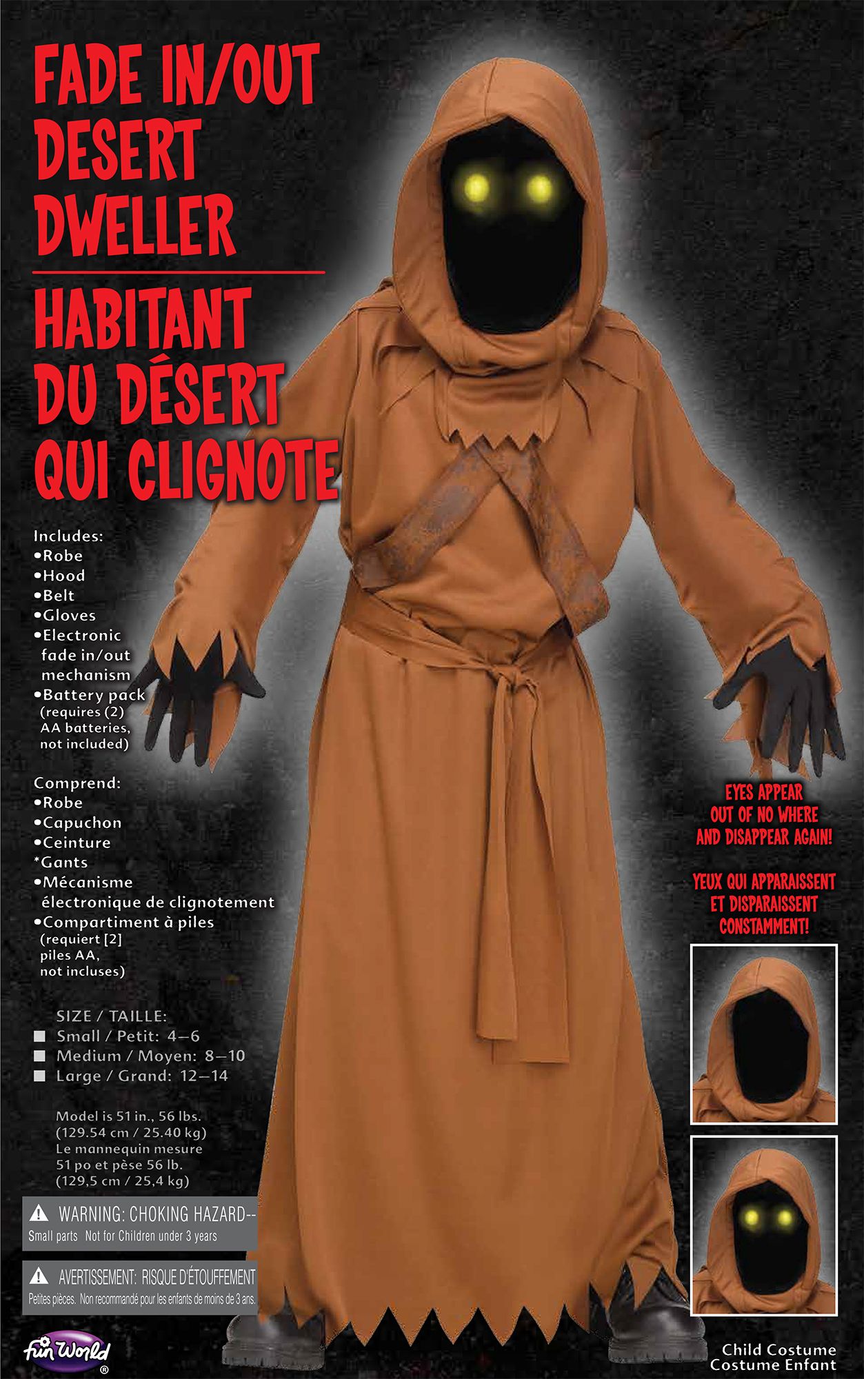 Boys Fading Eye Desert Dweller Costume Light Up Eyes