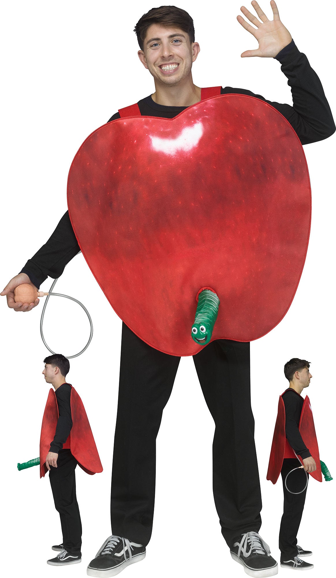 Apple & 3D Worm Adult Costume