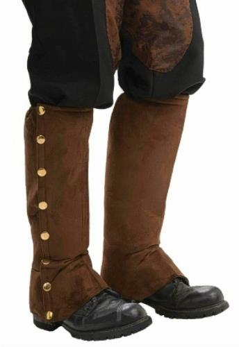 Brown Suede Steampunk Boot Spats