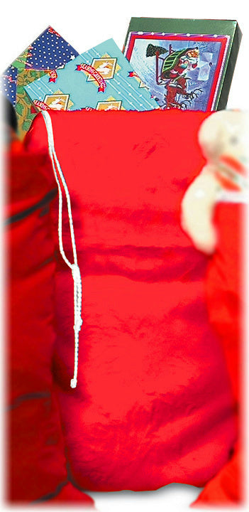 Santa Claus Red Plush Toy Bag Christmas Accessory 29"x36"