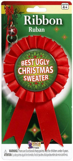 Best Ugly Ugliest Christmas Sweater Award Contest Winner Ribbon