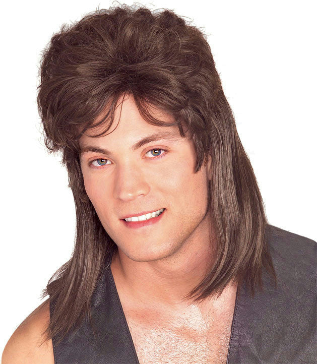 Brown Mullet Trailer Trash Costume Wig