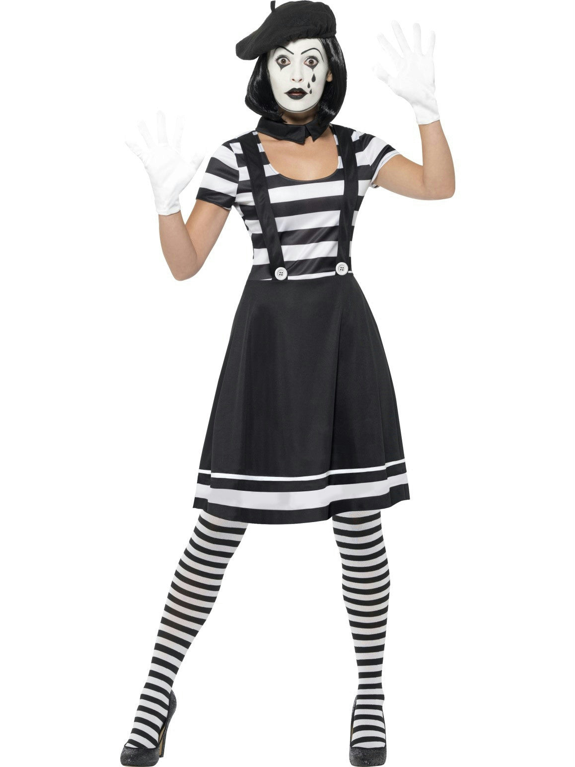 Smiffy's Women's Black and White Lady Mime Artist Adult Costume Large 14-16