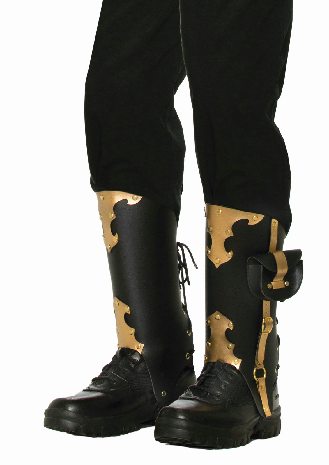 Black with Gold Detail Deluxe Pirate Boot Covers Costume Accessory