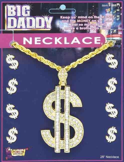 Big Bad Jewelry $ Dollar Sign Pimp Daddy Necklace