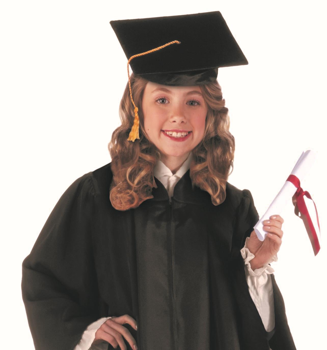 Child Unisex Black Full Length Graduation Robe Costume