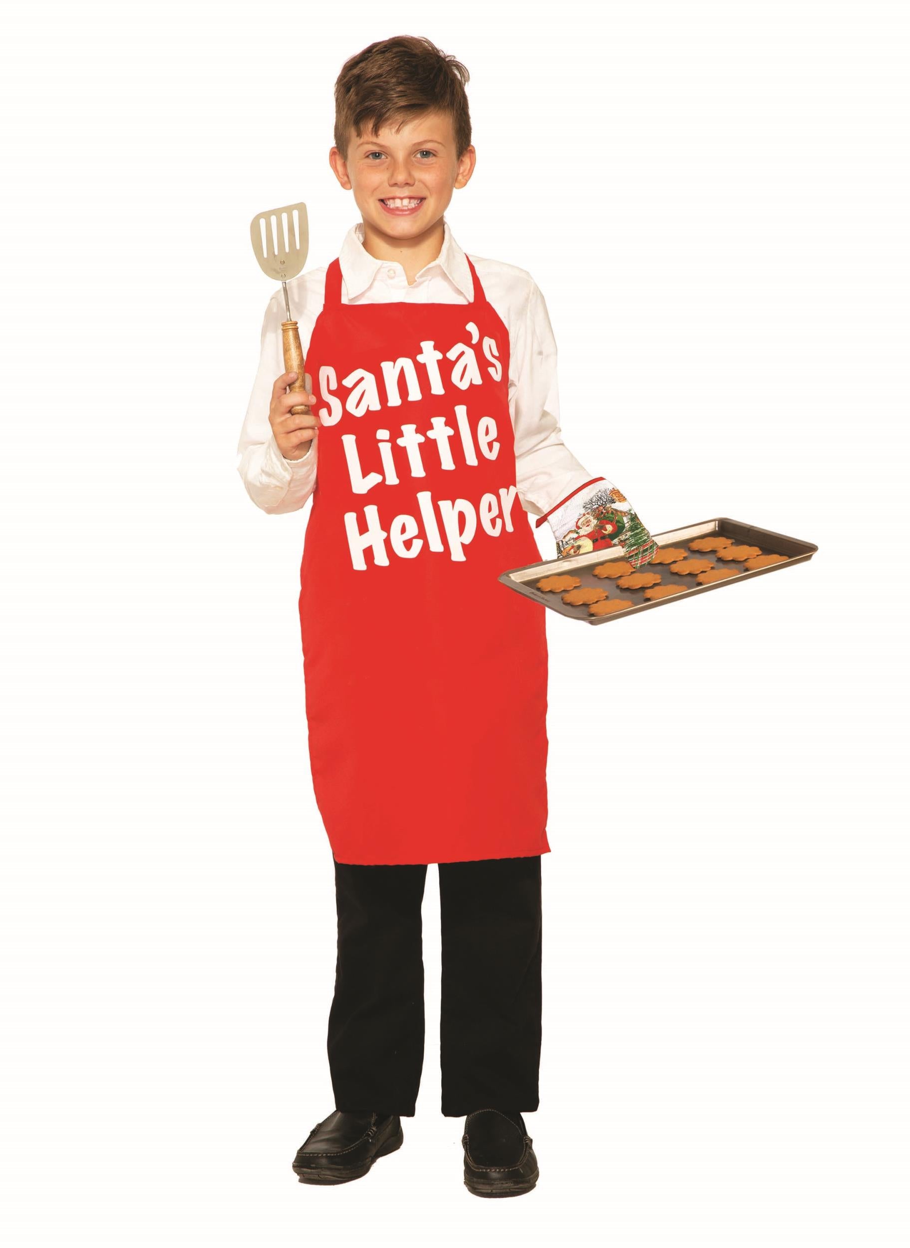 Red White Children's Santa's Little Helper Apron Christmas Chef