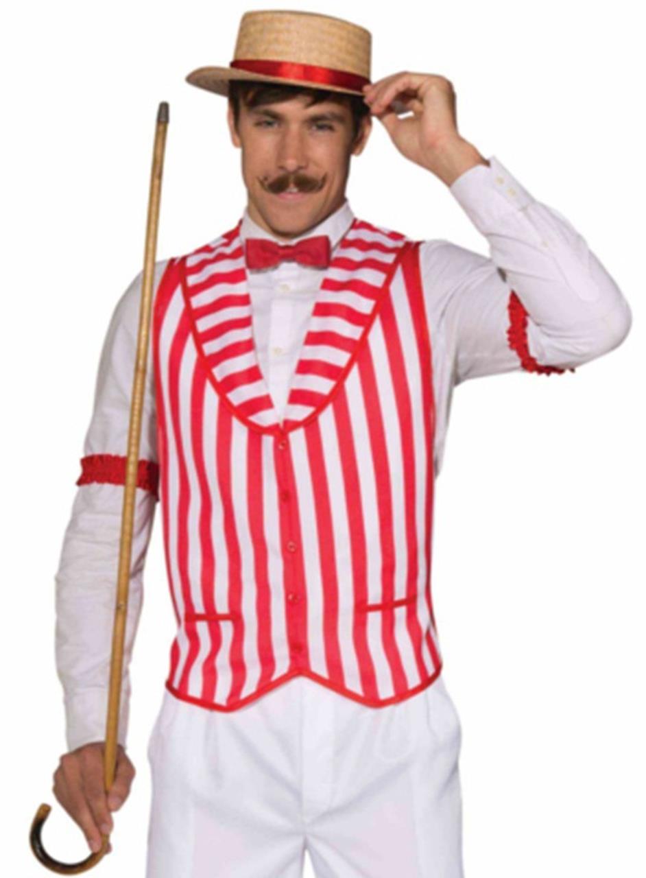 Barber Shop Quintet Red and White Striped Costume Vest X-Large