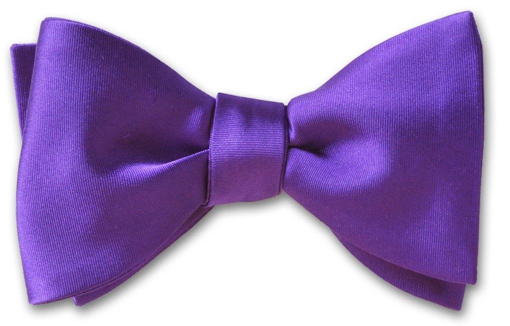 Purple Satin Formal Bow Tie Costume Accessory