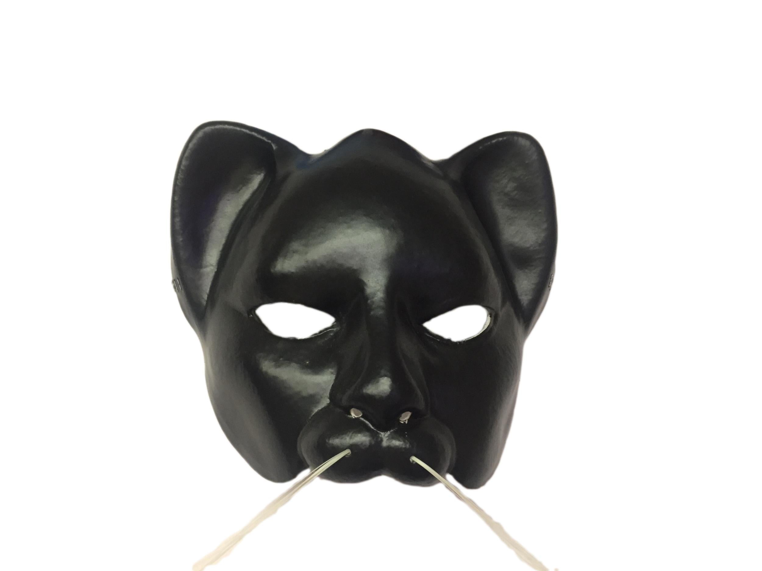 Black Vinyl Cat Half Mask One Size