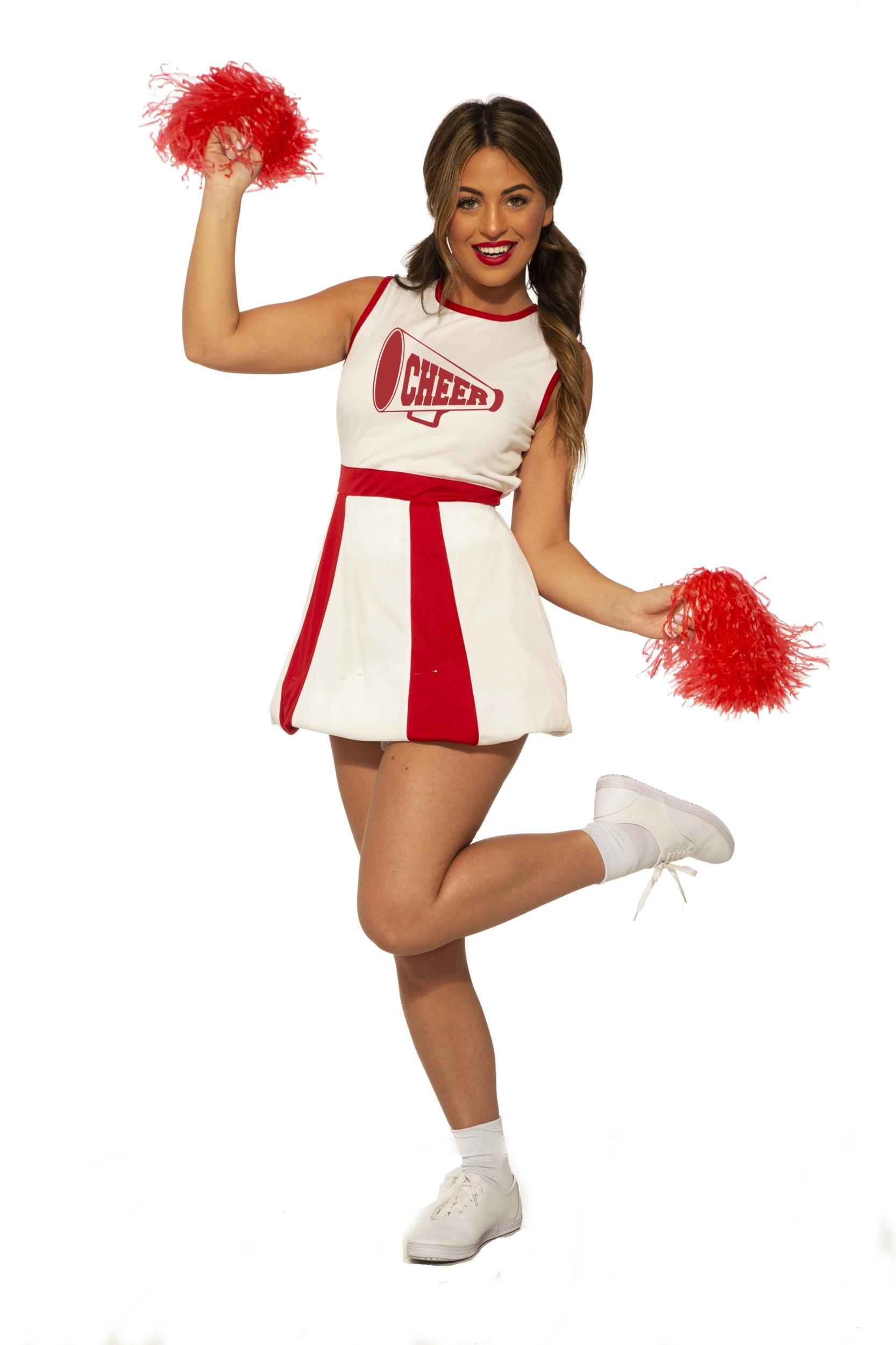 Red and White Cheerleader Adult Woman's Costume Standard