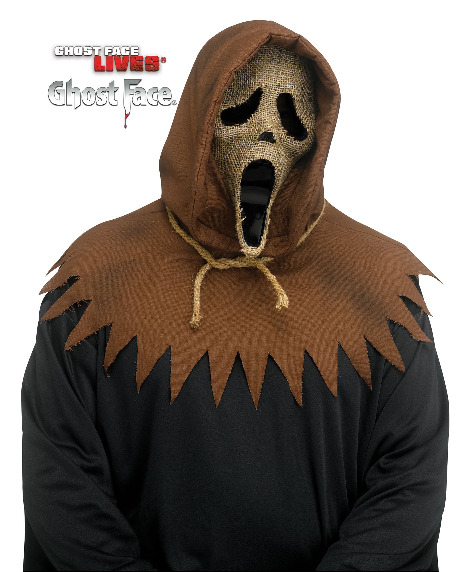 Fun World Scream Ghost Face Scarecrow Burlap Character Costume Mask