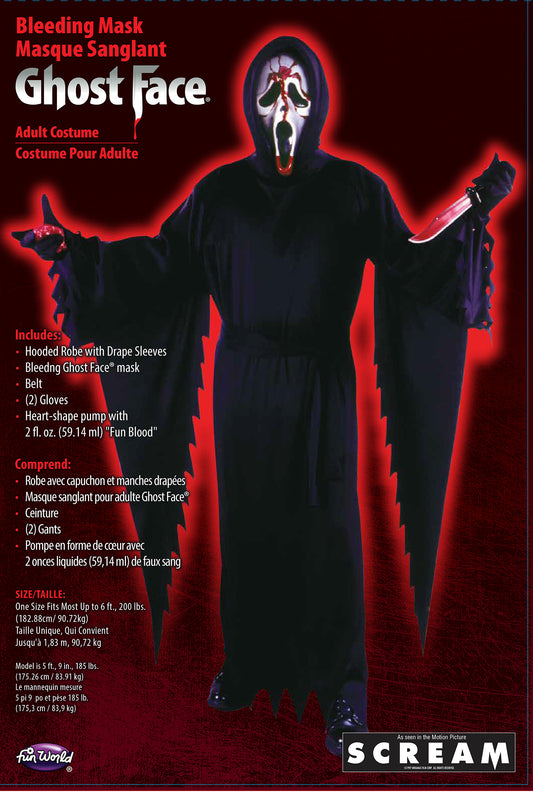Scream Bleeding Ghost Face Adult Costume