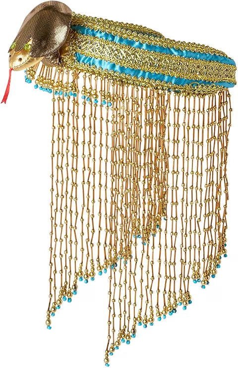 Asp Snake Beaded Headpiece Women's Egyptian Costume Accessory