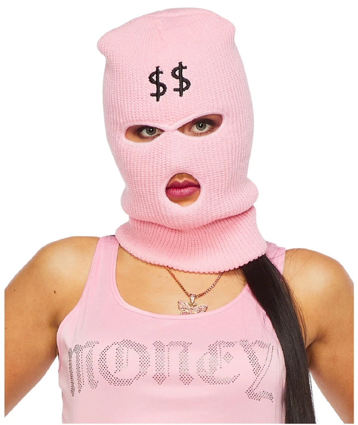 Pink Fashion Gangster Ski Mask Costume Accessory