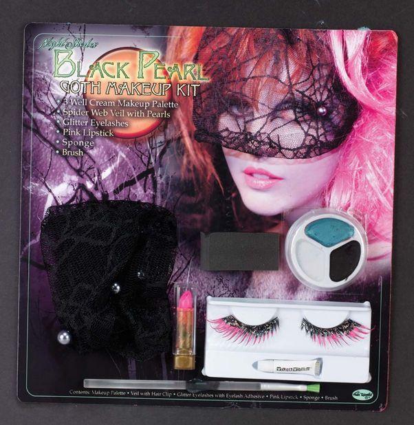Black Pearl Goth Makeup Kit with False Eyelashes included