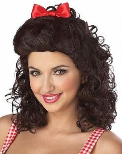 Brown Sweet Farm Girl Shoulder Length Curly Wig with Partial Updo Wig