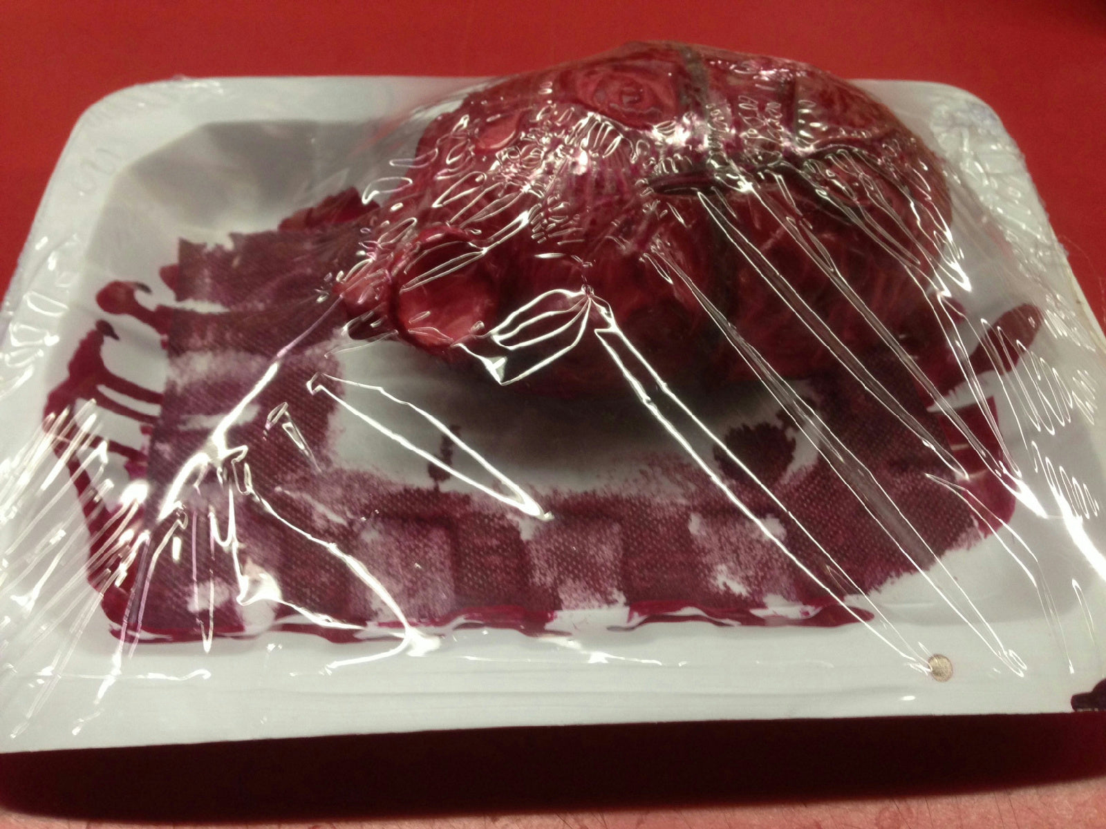 Bloody Banquet Heart in a Butcher's Meat Tray Prop