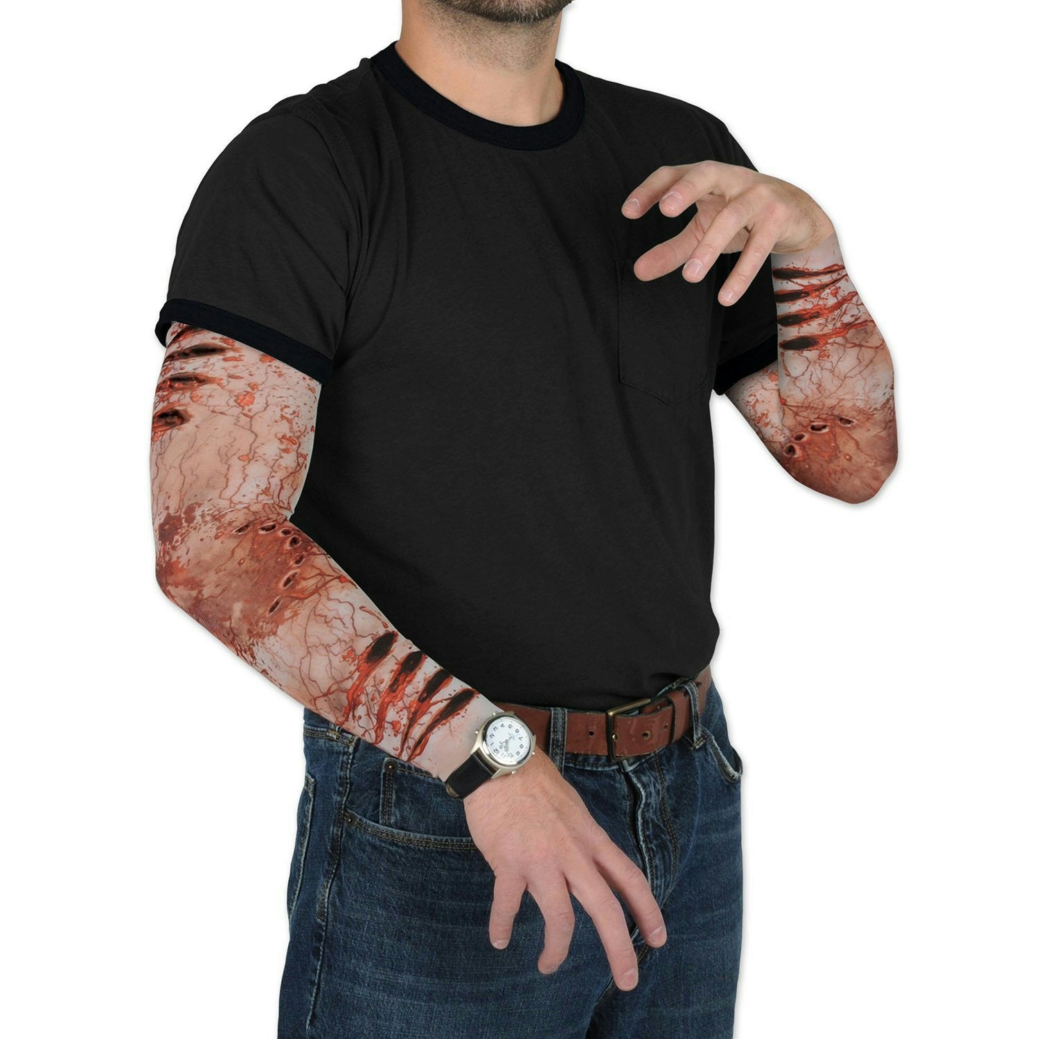 Beistle Zombie Bite Party Sleeves Halloween Costume Accessory