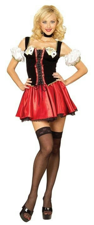 Womens Winning Pair Vegas Casino Poker Mistress Sexy Adult Costume Size M/L 8-12