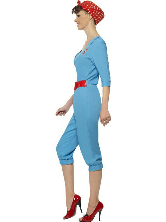 Smiffy's Women's 1940's Vintage Factory Girl Costume Jumpsuit Size Large 14-16