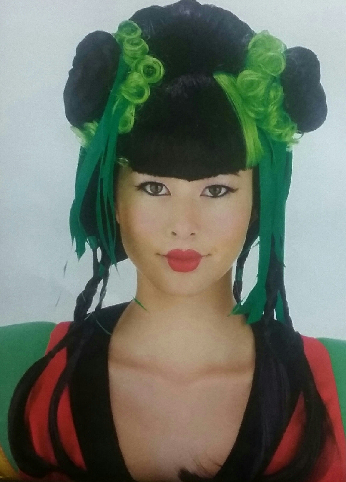 Black and Green Couture Geisha Wig