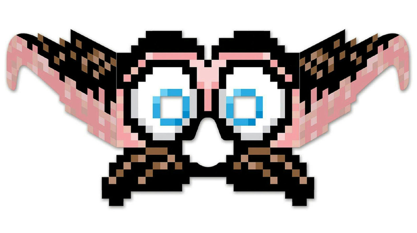 8-Bit Moustache & Eyes Paper Eyeglasses
