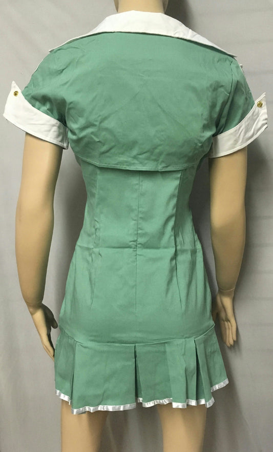 Seafoam Green 4Pc Hospital Scrubs Nurse Women's Adult Costume Size Large