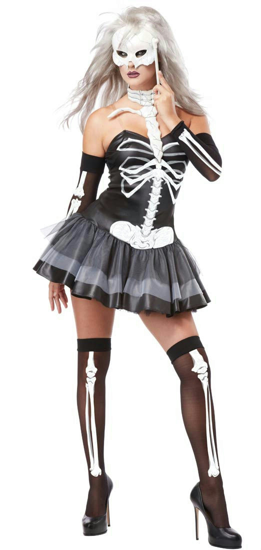 California Costumes Women's Skeleton Masquerade Sexy Adult Costume Small 6-8