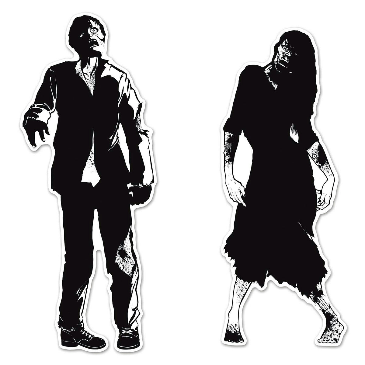 Zombie Silhouettes Halloween Hanging Door Wall Party Decoration