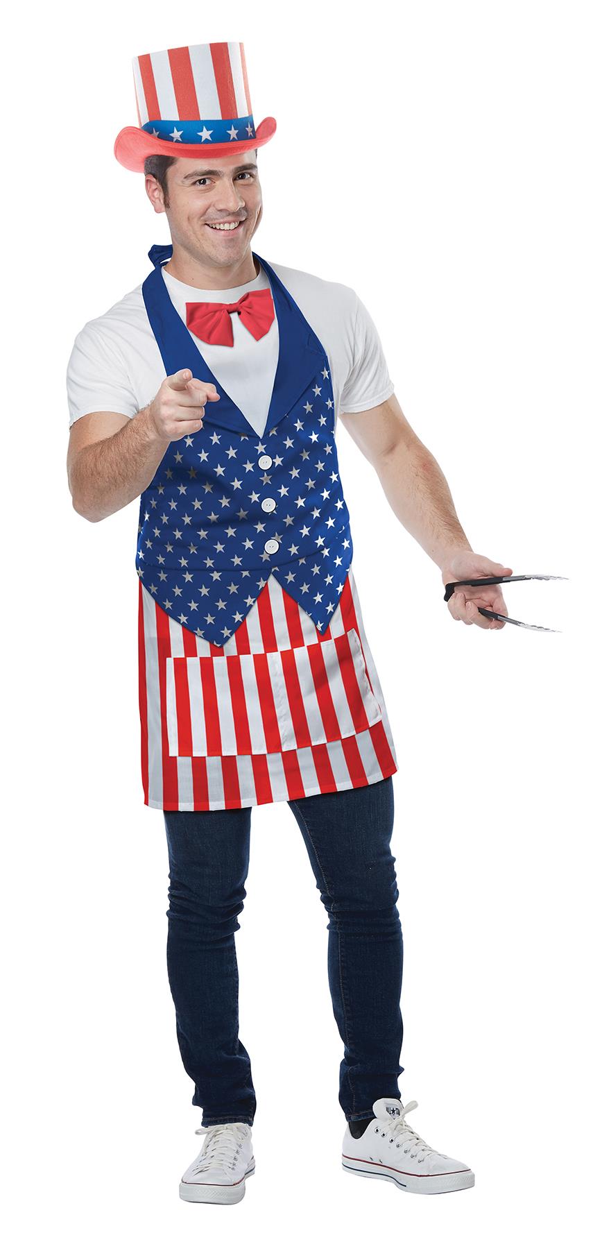Red, White and Blue 4th of July American Patriotic Apron