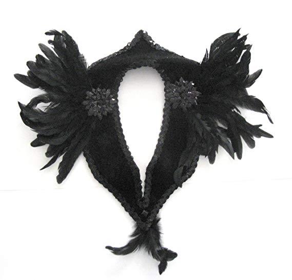 Black Feathered Raven Collar Costume Accessory