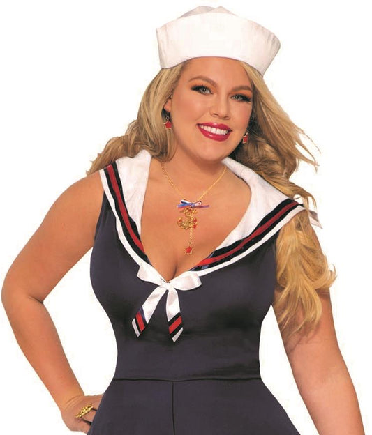 Ahoy Lady Navy Blue Women's Sailor Halloween Costume Plus