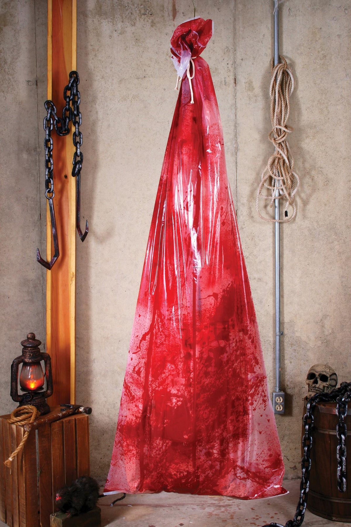 6ft. Bloody Body in a Bag Halloween Party Haunted House Decoration Prop