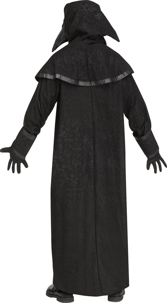 Black Plague Doctor Robe and Mask Adult Costume