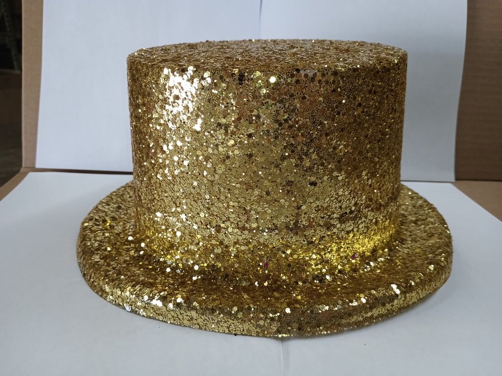 Rubies Chunky Gold Glitter Top Hat