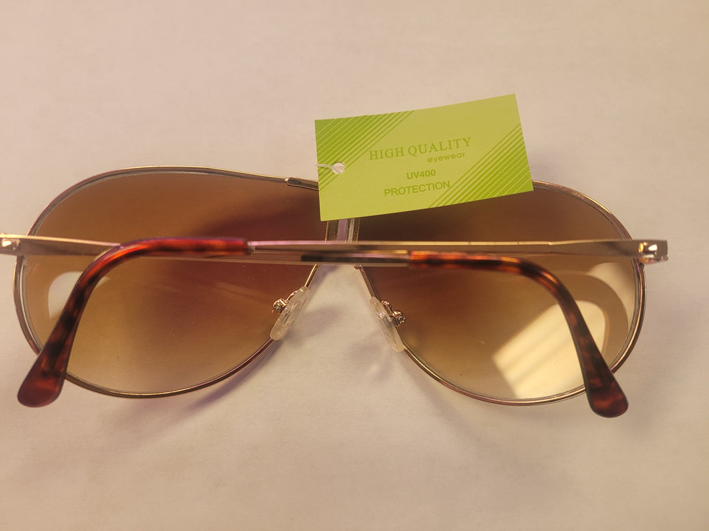 Aviator 80's Sunglasses with Gold Frame