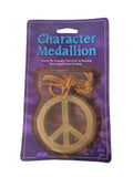 Character Medallion Gold Peace Sign Necklace
