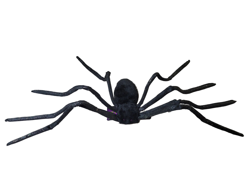 50" Posable Black Glitter Spider Halloween Prop
