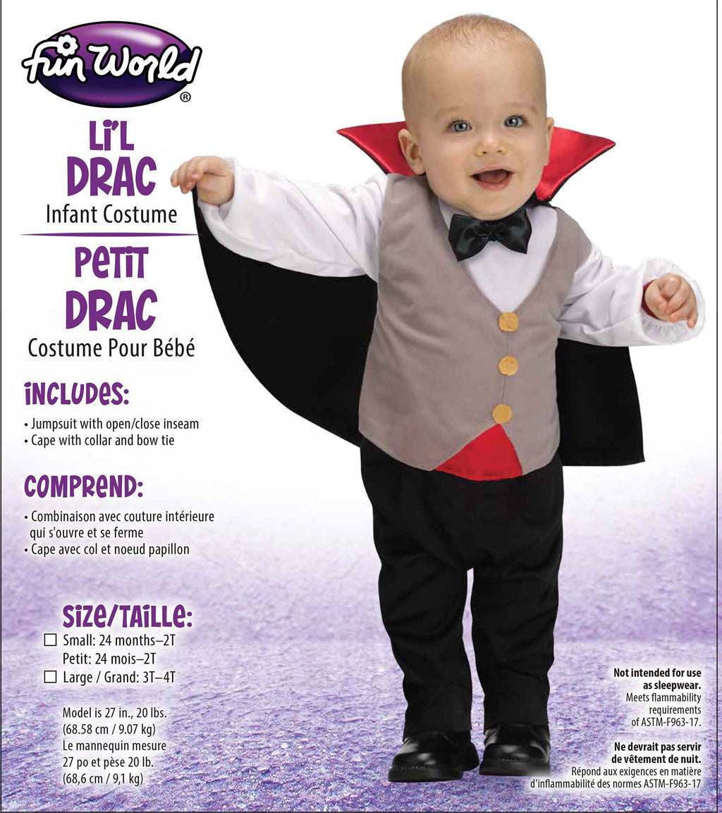Baby Drac Little Dracula Vampire Infant Costume 6-12 Months