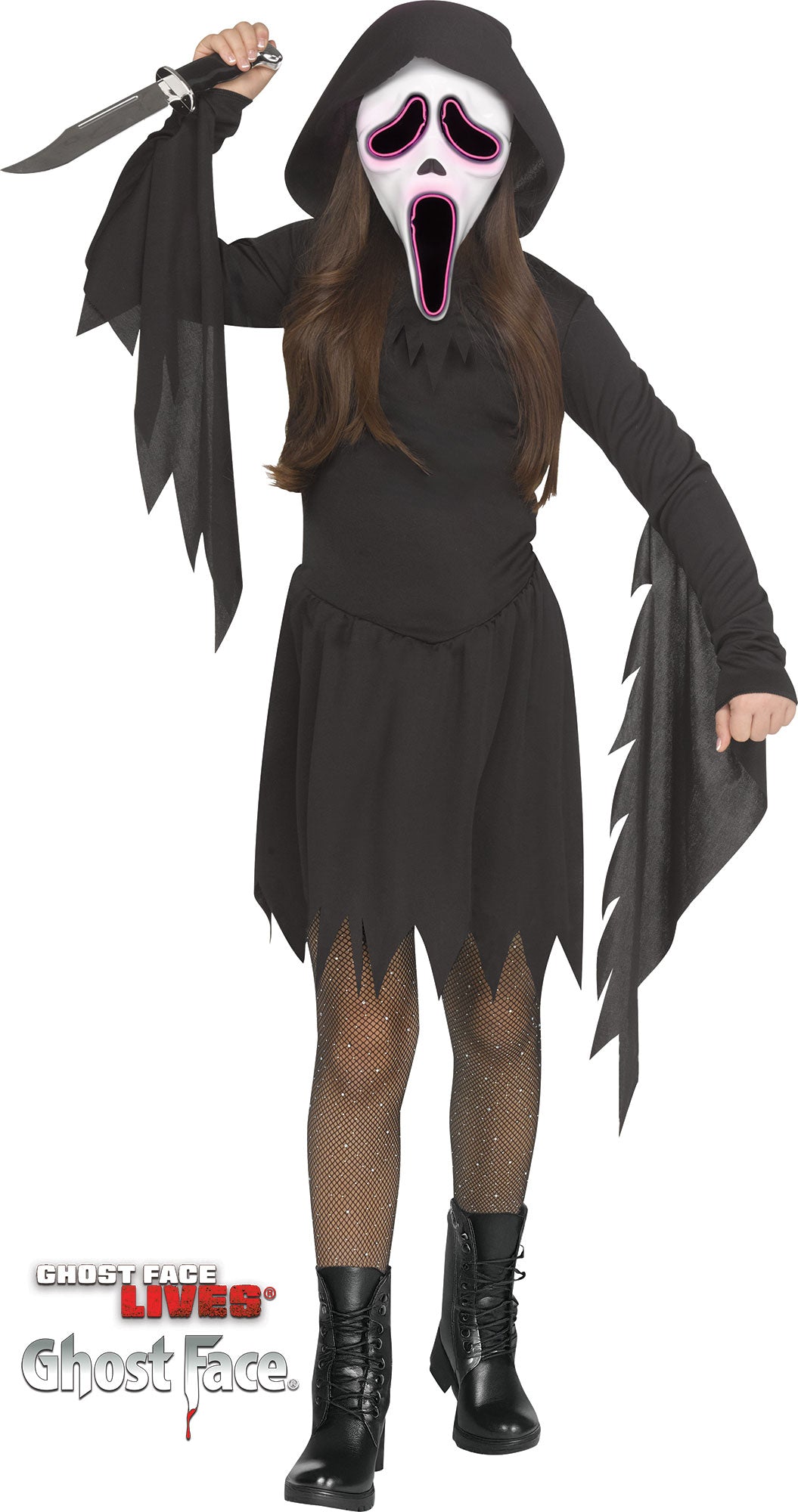 E.L. Light Up Scream Ghost Face Child Costume
