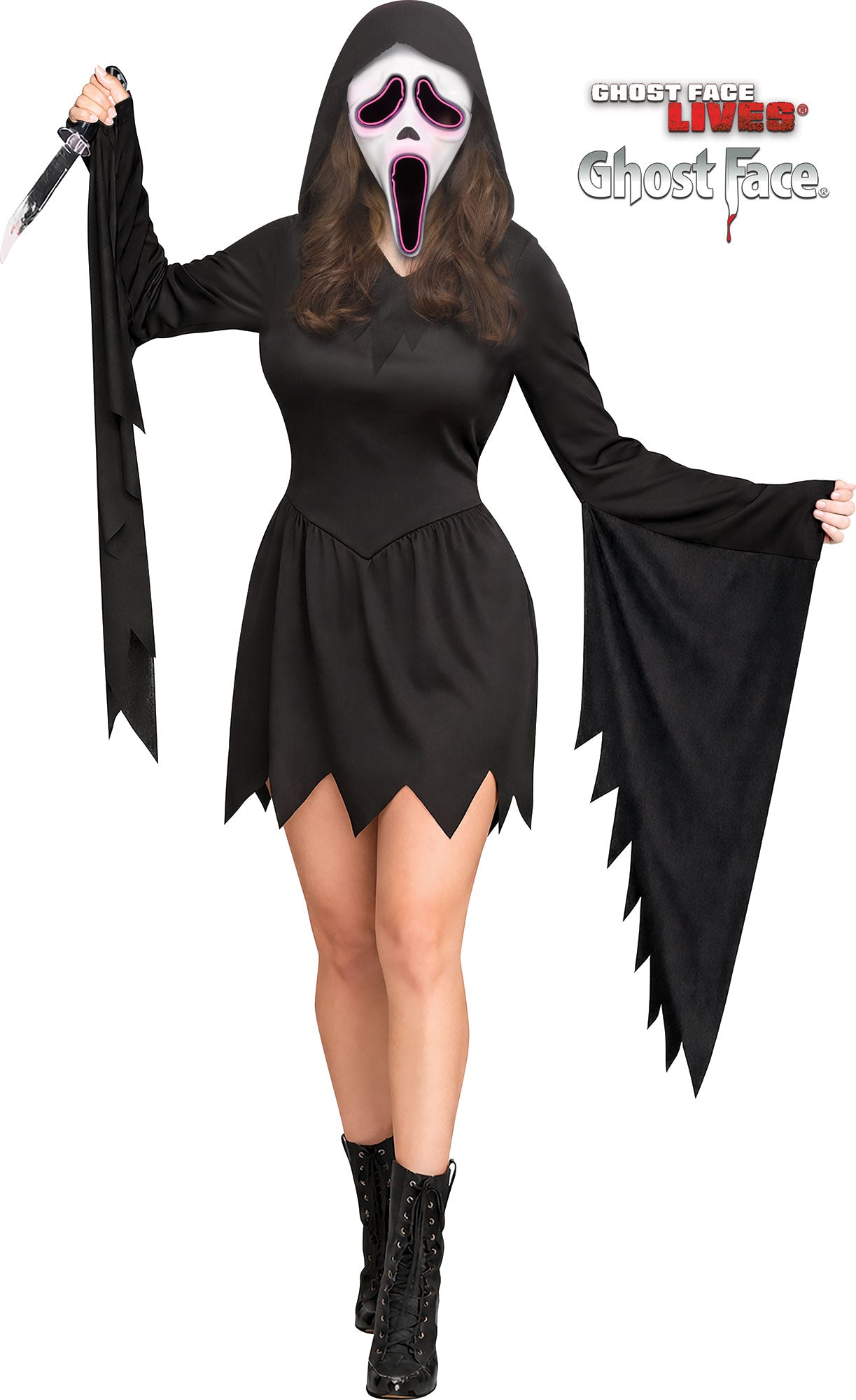 E.L. Light Up Scream Ghost Face Adult Costume