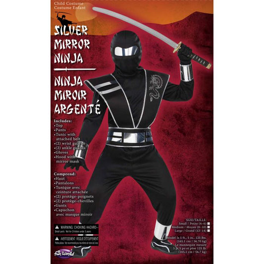 Boy's Silver Mirror Ninja Costume