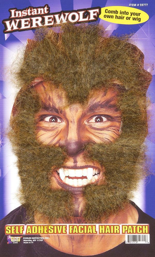 Instant Werewolf Self Adhesive Face Piece Facial Hair Disguise