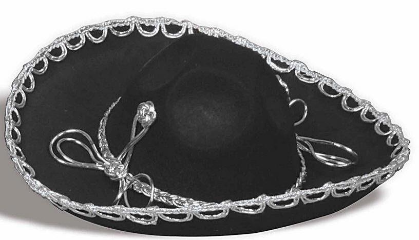 Black Sombrero Mexican Cinco De Mayo  Adult Hat