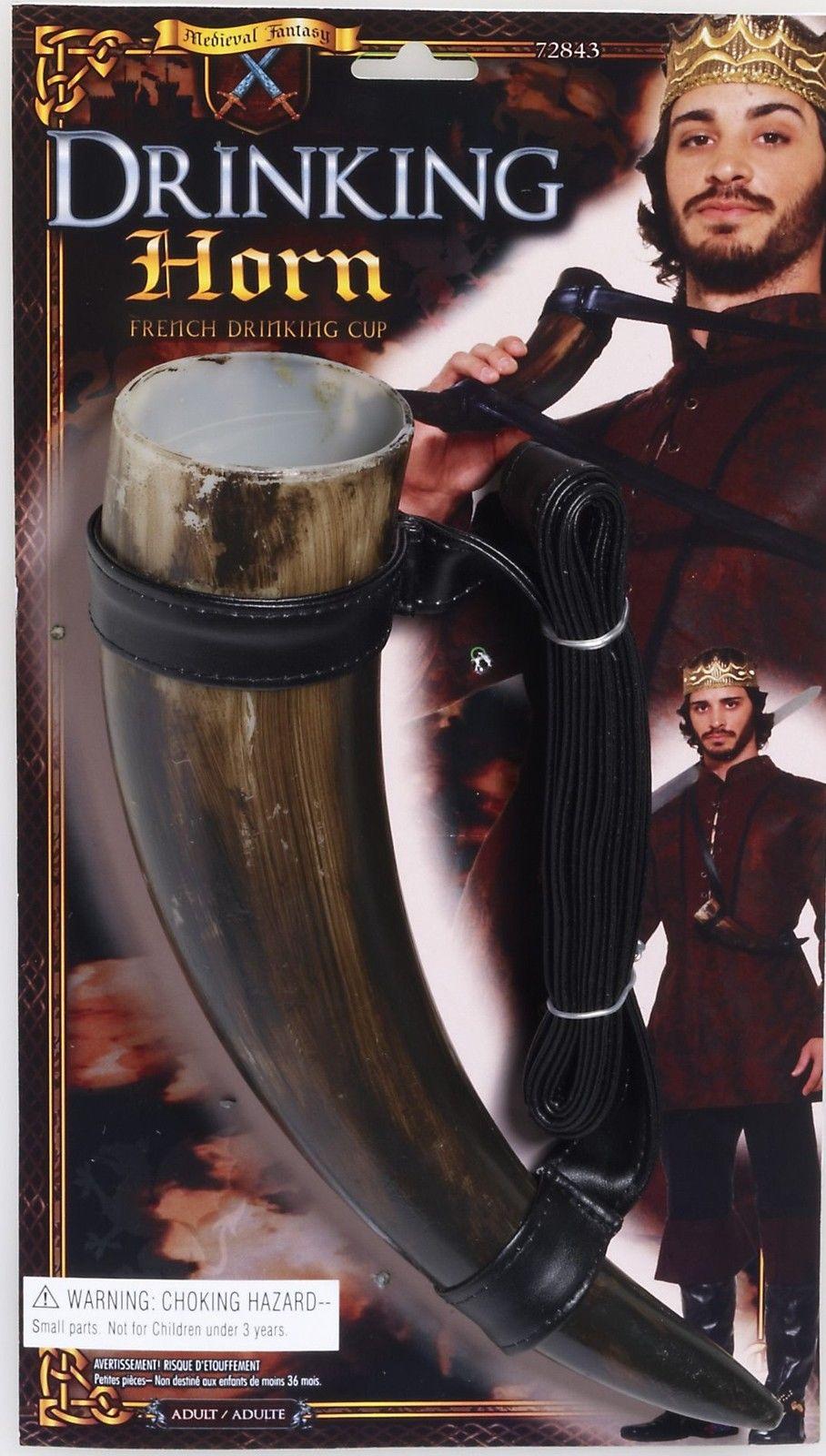 Medieval Fantasy French Drinking Horn Cup Viking Costume Accessory