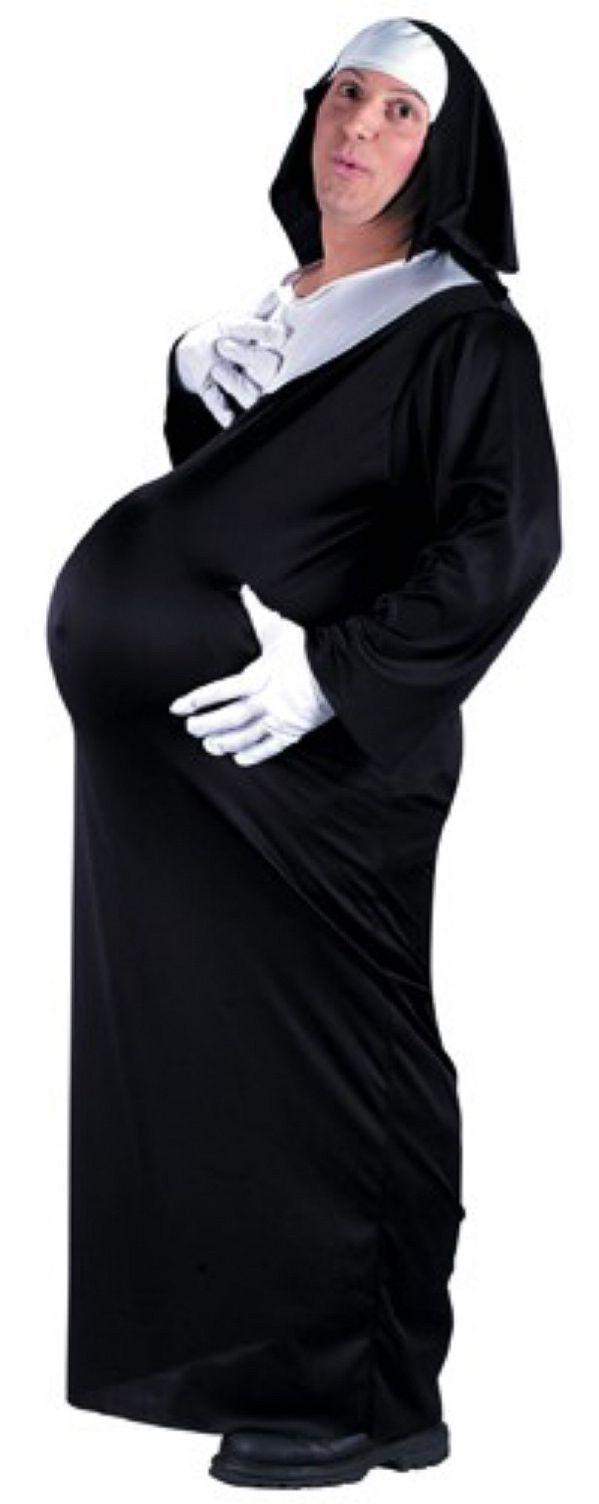 Men's Thank you Father Pregnant Prego Nun Adult Costume