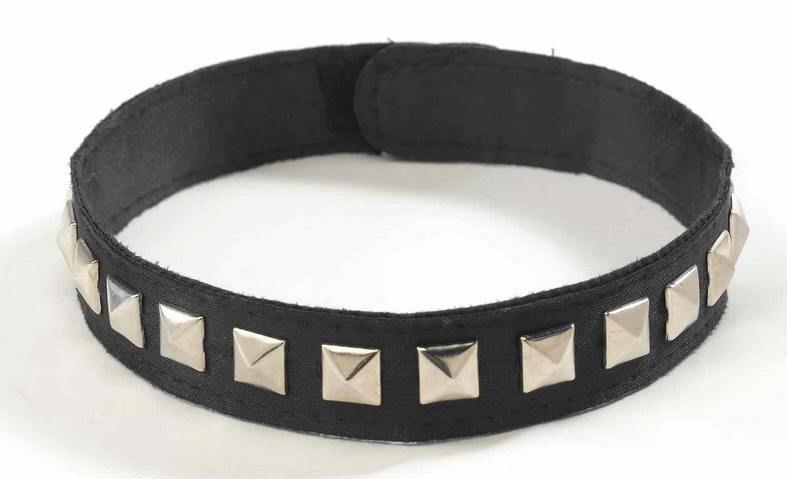 Studded Choker Black Gothic Biker Costume Accessory