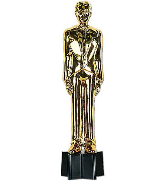 Gold Plastic Awards Night Male Statuette 9'' Prop Statue